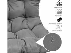 Hot Silla Colgante Yoevu - para interior y exterior - YV-SWINGCHAIR Gris