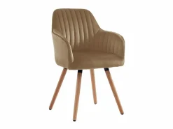 Sale Silla con brazos - Terciopelo y metal con efecto madera - - ELEANA Sillas Y Lotes De Sillas