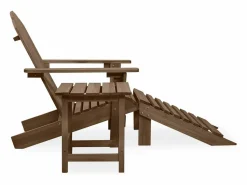 Clicnbuy Silla con otomana y mesa jardín Adirondack abeto macizo marrón