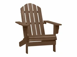 Clicnbuy Silla con otomana y mesa jardín Adirondack abeto macizo marrón