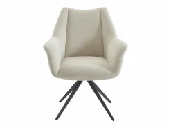 Maison Céphy Silla con reposabrazos de tela y metal negro - - KARDESA de Beige