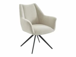 Maison Céphy Silla con reposabrazos de tela y metal negro - - KARDESA de Beige
