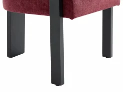 PASCAL MORABITO Silla con reposabrazos en tela bouclé y madera de hevea negra - Burdeos - LIVELIA Negro / Granate