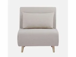 Discount Sweeek Silla convertible en cama tela base madera, 1 plaza Beige