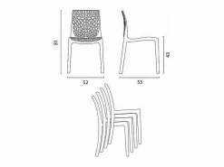 AHD Silla de cocina o de comedor de Policarbonato Gruvyer - Gris