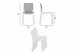 AHD Silla de cocina o de comedor de Policarbonato Gruvyer - Gris