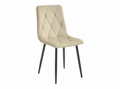 Outlet Silla de comedor Valora TYRA, terciopelo claro, patas negras (x4) Sillas Y Lotes De Sillas