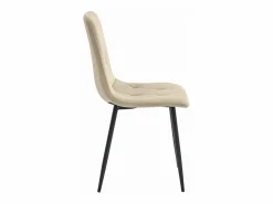Outlet Silla de comedor Valora TYRA, terciopelo claro, patas negras (x4) Sillas Y Lotes De Sillas
