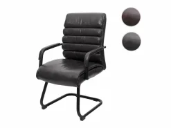 Clearance MCW Silla de conferencia -H31, piel sintética negra Negro