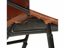Clicnbuy Silla de cuero auténtico marrón
