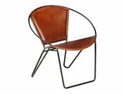 vidaxl Silla de cuero auténtico marrón