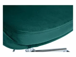 Miliboo Silla de escritorio de diseño ajustable 360º de terciopelo petróleo y metal negro HOLO