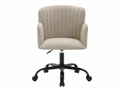 Vente-unique Silla de escritorio de tela y acero negro con altura ajustable - TOARA