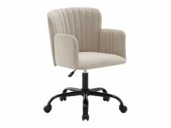 Vente-unique Silla de escritorio de tela y acero negro con altura ajustable - TOARA
