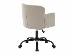 Vente-unique Silla de escritorio de tela y acero negro con altura ajustable - TOARA