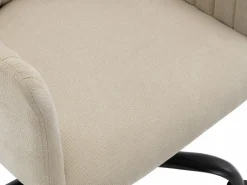 Vente-unique Silla de escritorio de tela y acero negro con altura ajustable - TOARA