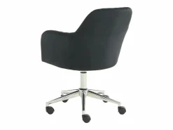 Online Vente-unique Silla de escritorio de terciopelo ELEANA - Altura ajustable Negro