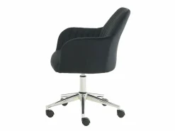 Online Vente-unique Silla de escritorio de terciopelo ELEANA - Altura ajustable Negro