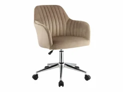 Vente-unique Silla de escritorio de terciopelo Altura ajustable ELEANA