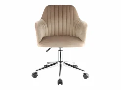 Vente-unique Silla de escritorio de terciopelo Altura ajustable ELEANA