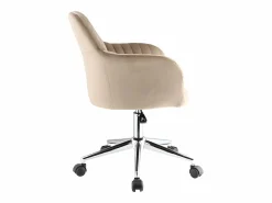 Vente-unique Silla de escritorio de terciopelo Altura ajustable ELEANA