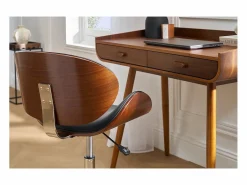 Miliboo Silla de escritorio diseño y madera WALNUT