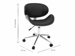 Miliboo Silla de escritorio diseño y madera WALNUT