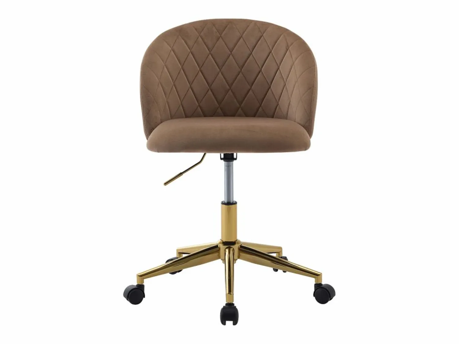 New Vente-unique Silla de escritorio en terciopelo y dorado altura ajustable - PORIANI Beige