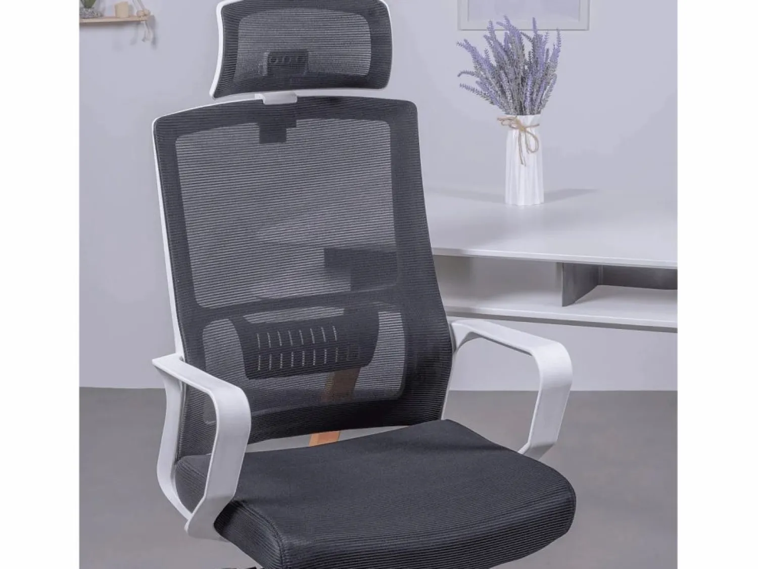 New Nest Dream Silla de escritorio ergonómica en malla transpirable y reposacabezas ajustable - Mesh - Negro