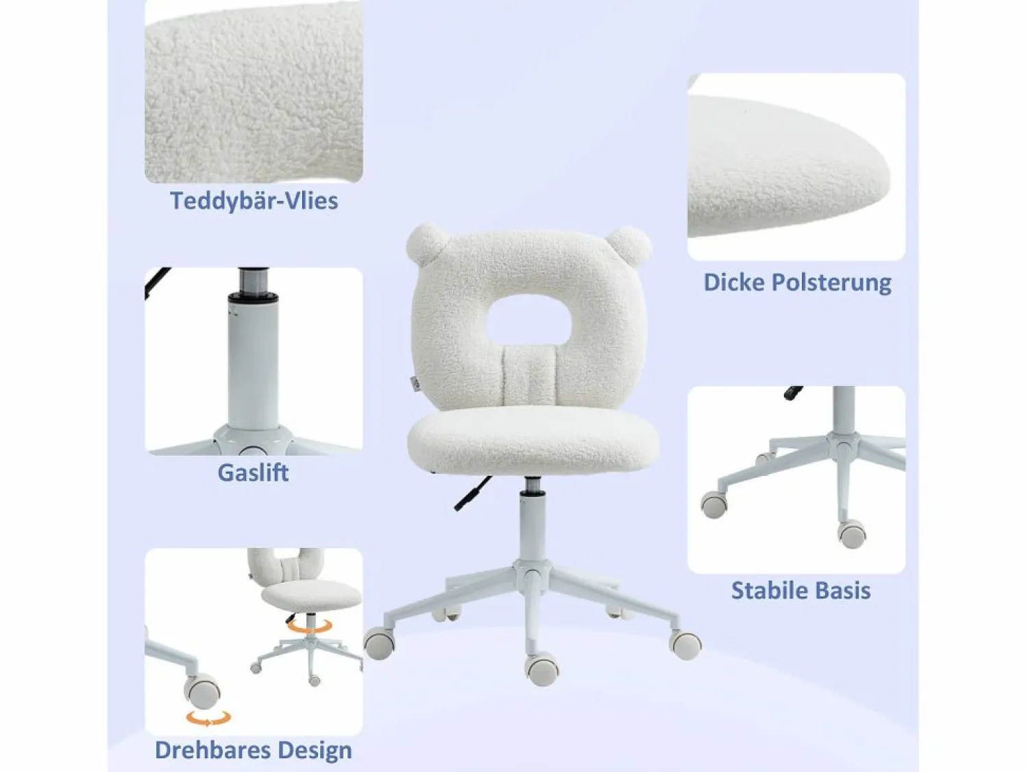 Online Silla de escritorio infantil, regulable, sin reposabrazos, de metal, color (50x56x80-90 cm) Taburete De Oficina