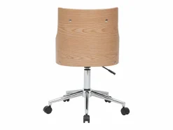 Online Silla de escritorio moderna blanca y madera clara con cojín integrado MAYOL Silla De Oficina