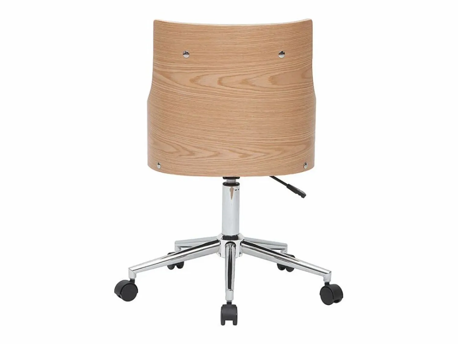 Online Silla de escritorio moderna blanca y madera clara con cojín integrado MAYOL Silla De Oficina
