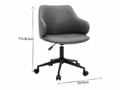 Online Miliboo Silla de escritorio moderno en tejido marrón HEMMY Marru00f3n