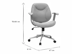 Best Miliboo Silla de escritorio moderna tejido claro YORKE Gris