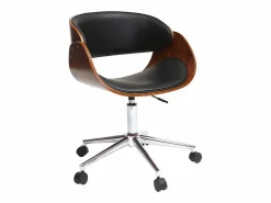 Discount Silla de escritorio nogal y negro con ruedas BENT Silla De Oficina