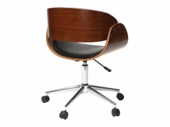 Discount Silla de escritorio nogal y negro con ruedas BENT Silla De Oficina
