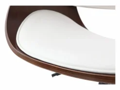 Clearance Silla de escritorio nogal y blanco con ruedas BENT Silla De Oficina