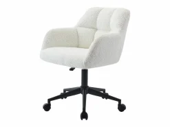 Hot Vente-unique Silla de escritorio tejido bouclé y negro altura regulable - PEGA de Pascal Morabito Blanco