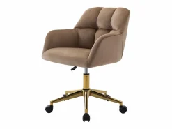 Online Vente-unique Silla de escritorio terciopelo y dorado altura regulable - PEGA de Pascal Morabito Beige