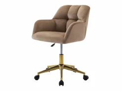 Online Vente-unique Silla de escritorio terciopelo y dorado altura regulable - PEGA de Pascal Morabito Beige