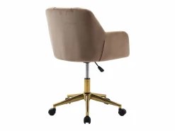 Online Vente-unique Silla de escritorio terciopelo y dorado altura regulable - PEGA de Pascal Morabito Beige