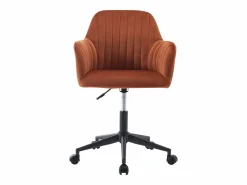 Discount Vente-unique Silla de escritorio terciopelo y negro altura ajustable - ELEANA Terracota