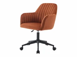 Discount Vente-unique Silla de escritorio terciopelo y negro altura ajustable - ELEANA Terracota