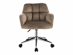 Best Vente-unique Silla de escritorio terciopelo altura regulable PEGA Beige