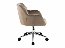 Best Vente-unique Silla de escritorio terciopelo altura regulable PEGA Beige