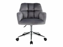 Online Vente-unique Silla de escritorio terciopelo altura regulable PEGA Gris