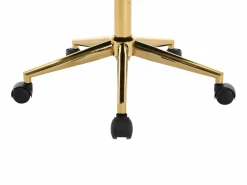 Vente-unique Silla de escritorio terciopelo y dorado altura ajustable - ELEANA Beige