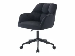 Vente-unique Silla de escritorio terciopelo altura regulable - PEGA de Pascal Morabito Negro