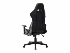 vidaxl Silla de gaming con reposapiés cuero sintético negro y