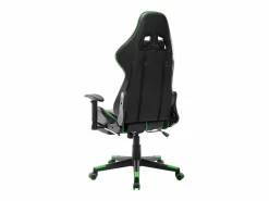 vidaxl Silla de gaming con reposapiés cuero sintético negro y